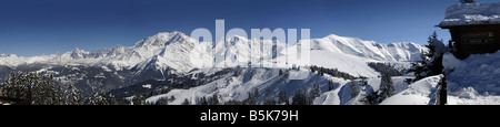 Mont Blanc-Massivs von Arbois Mont St-Gervais-Frankreich Stockfoto