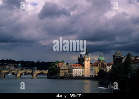 Prag - Stare Mesto - Altstadt - Charles Bridge Blick Stockfoto