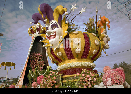 FTD Rose Parade Float Turnier besondere Trophäe "Die Magie der Fastnacht" Los Angeles California Stockfoto