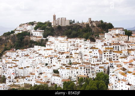 Casares Malaga Costa del Sol Spanien Blick auf das Dorf Stockfoto