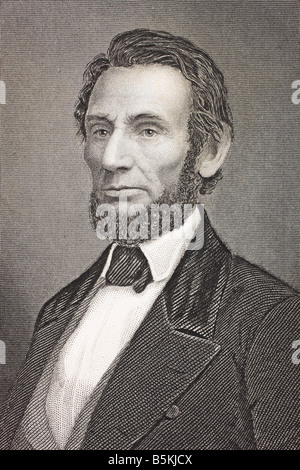 Abraham Lincoln, 1809 - 1865. 16. Präsident der Vereinigten Staaten. Stockfoto