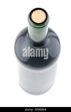 Objekt auf weißen Flasche Rotwein Stockfoto