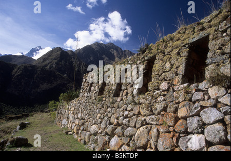 Llactapata Standort in der Nähe von km88, Inka-Trail, Peru Stockfoto