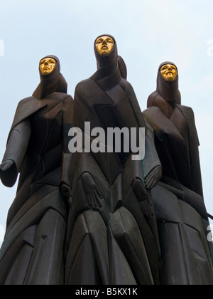 Baltikum, Litauen, Vilnius, nationale Drama Theatre Skulptur des Festes der drei Musiker Stockfoto