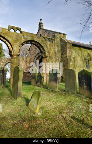 Whorlton alte Kirche, in der Nähe von Swainby in North Yorkshire, Wintersonne Stockfoto