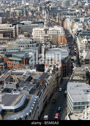 Fleet Street, London von St. Pauls Kathedrale Stockfoto