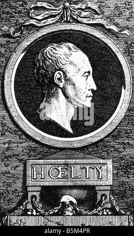 Hölty, Ludwig Christoph Heinrich, 21.12.1748 - 1.9.1776, deutscher Autor/Schriftsteller, Porträt, Zeichnung, Stockfoto
