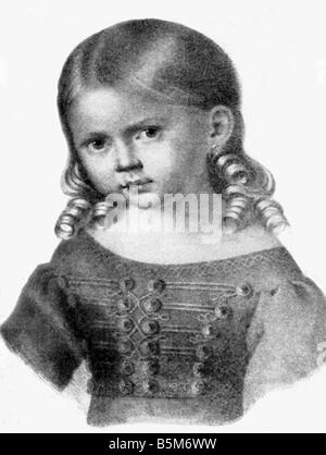 Luitpold, 12.3.181 - 12.12.1912, Prinzregent von Bayern 10.6.1886 - 12.12.1912, Porträt, als Kind, lithographisch, ca. Stockfoto