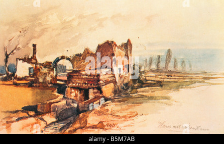 1 H76 R1 3 E Adolf Hitler Haus mit weißen Zaun Hitler Adolf Diktator NSDAP 1889 1945 Haus mit White Fence c 1915 Farbe Prin Stockfoto