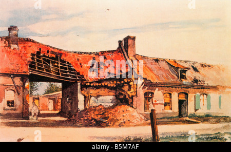 1 H76 R1 4 E A Hitler Fromelles Dressing Station Hitler Adolf Diktator NSDAP 1889 1945 Fromelles Dressing Station 1915 Farbe pr Stockfoto