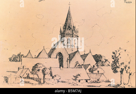 1 H76 R1 6 E A Hitler Ardoye in Flandern Hitler Adolf Diktator NSDAP 1889 1945 Ardoye in Flandern 27. Juni 1917 Farbe drucken Afte Stockfoto