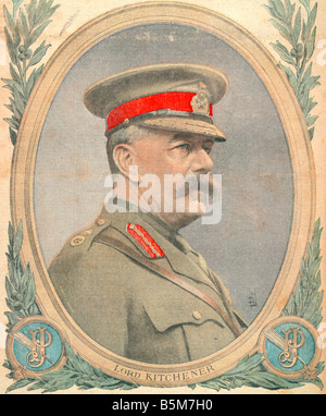 1EN 259 C1916 E Lord Kitchener von Petit Journal Kitchener Herbert Earl K von Khartum Brit Militär seit 1909 Feldmarschall ein Stockfoto