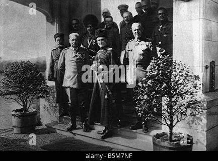 1RD 197 F1918 2 E Skoropadsky Hindenburg und Ludendorff Skoropadsky Pavlo russischen General Hetman der Ukraine während der deutschen Oc Stockfoto