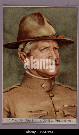 1uS 523 C1916 John Joseph Pershing Col Lithographie Pershing John Joseph amerikanische allgemeine Oberbefehlshaber der US-Truppen in Euro Stockfoto