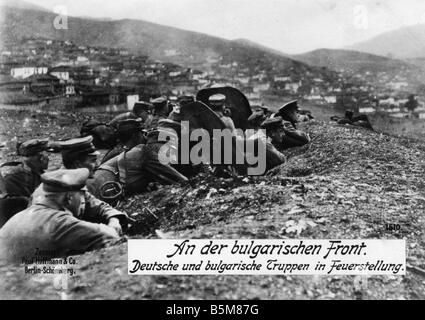 2 G55 B2 1915 2 bulgarische deutsche Truppen Weltkrieg Geschichte Weltkrieg den Balkan auf die bulgarische Vorderseite Deutsch und Bulgarisch Stockfoto