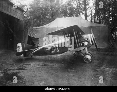 WWI französische Flugzeug SPAD XIII Geschichte WWI Aerial Warfare Französisch Kampf Flugzeug SPAD XIII geflogen 1917 18 Foto Anfang 1918 Stockfoto