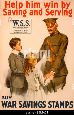 2 G55 P1 1918 61 WW, ich helfe ihm Poster USA 1918 Geschichte Weltkrieg Propaganda helfen ihn gewinnen zu gewinnen, indem Sie sparen und kaufen Krieg Sav Stockfoto