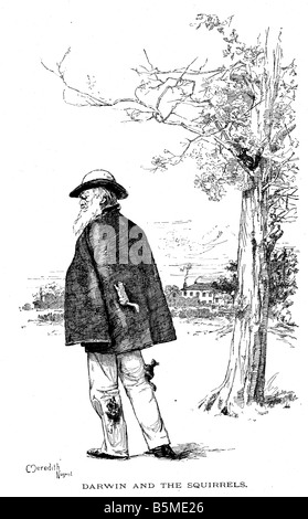 Charles Darwin Buchillustration Stockfoto