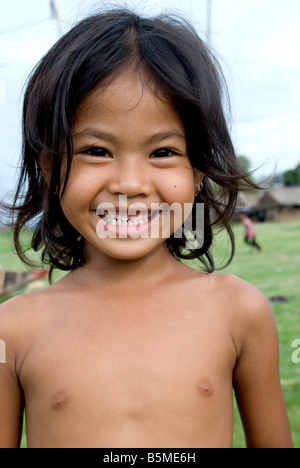 Kambodscha Kompong Chhnang Kinder vom Flussufer Stockfoto