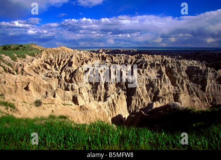 Erodiert landschaftsformen von Scenic Byway in den Badlands in Badlands National Park South Dakota Usa Nordamerika gesehen Stockfoto