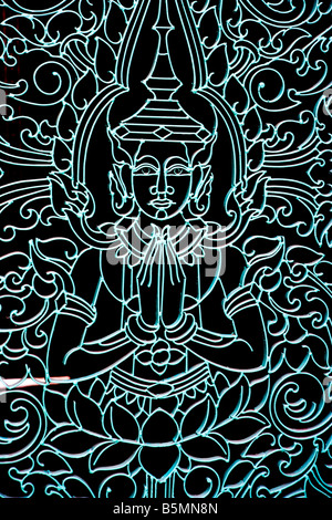Kunstvolle Details auf eine Tür in The Royal Palace Phnom Penh Kambodscha Stockfoto