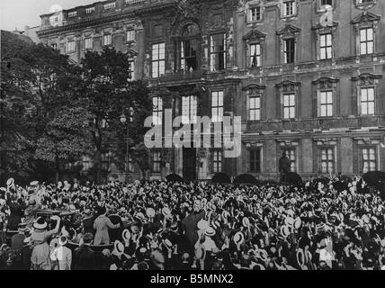 8 1914 8 1 A3 7 Kaiser s Rede Berlin 1914 Weltkrieg 1914-18 Berlin den Ausbruch des Krieges und Mobilisierung der Truppen am 1 August Stockfoto