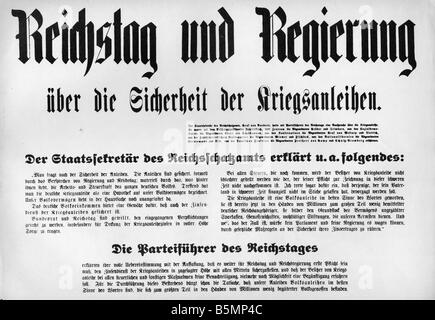 9 1914 0 0 E1 23 Sicherheit des Krieges Poster 1915 Erster Weltkrieg 1914-18 1 Krieg Darlehen die inländische Kredite erhielt vom Deutschen Reich Darlehen Stockfoto