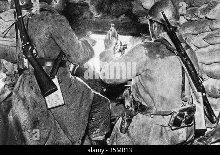 9 1916 6 3 A1 E Angriff auf Fort Vaux Fr Mach Gun beschossenen 1. Weltkrieg Western Front Schlacht um Verdun 1916 Angriff auf Fort Vaux von Ge Stockfoto