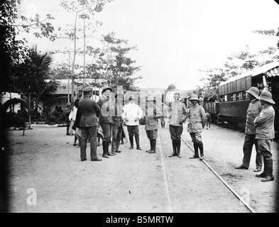 9AF 1914 0 0 A4 3 Stationen in Deutsch-Ostafrika Foto Weltkrieg Krieg in den Kolonien Deutsch-Ostafrika, heute Tansania Soldaten Stockfoto