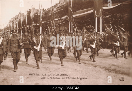 9FK 1919 7 14 A1 17 E Siegesfeiern 14 7 1919 Paris Paris 14. Juli 1919 verbündet Siegesfeiern für das Ende der Welt W Stockfoto