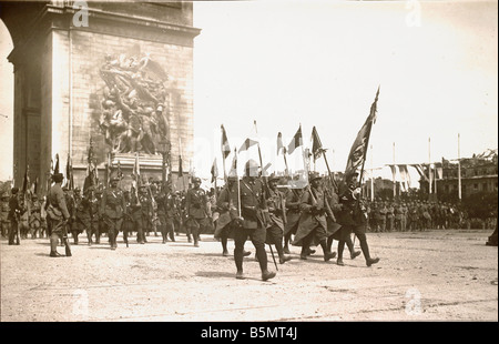 9FK 1919 7 14 A1 21 E Siegesfeiern 14 7 1919 Paris Paris 14. Juli 1919 verbündet Siegesfeier für das Ende der Welt-Wa Stockfoto