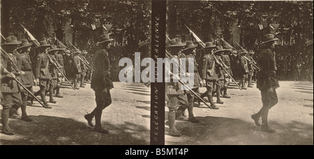 9FK 1919 7 14 A1 3 E Sieg Promi Paris 14 7 1919 Parade Paris 14. Juli 1919 Siegesfeiern Truppe parade australische Troo Stockfoto