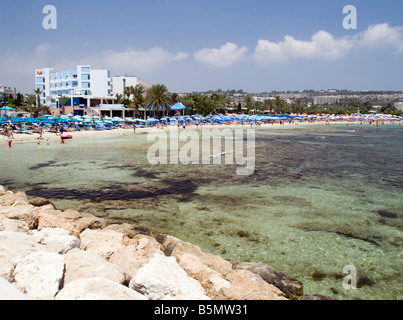 Blick auf das Beach Hotel in Agia Napa Zypern Stockfoto