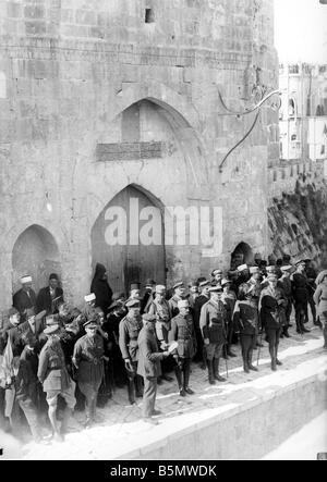 9IS 1917 12 9 A1 2 E WW1 erfassen von Jerusalem durch Großbritannien 1. Weltkrieg türkische britischen Schlachten erfassen von Jerusalem durch britische Tro Stockfoto