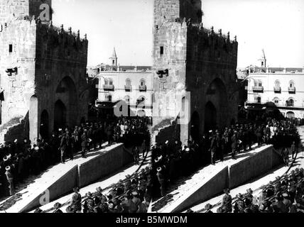 9IS 1917 12 9 A1 3 E WW1 erfassen von Jerusalem durch Großbritannien 1. Weltkrieg türkische britischen Schlachten erfassen von Jerusalem durch britische Tro Stockfoto