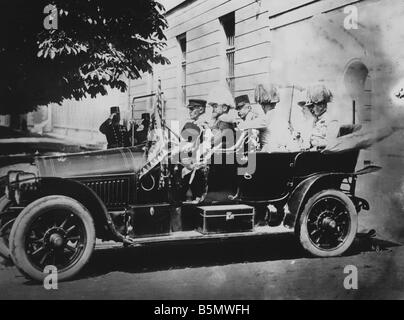 9OE 1914 6 28 Frau A1 7 Franz Ferdinand in Sarajewo 1914 Pre Geschichte des ersten Weltkrieges Ermordung von Erzherzog Franz Ferdinand ein Stockfoto