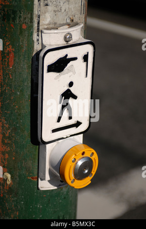 Fußgänger, Kreuzung, Signalisation, Wegweiser, Gehweg, Walker bip Stockfoto