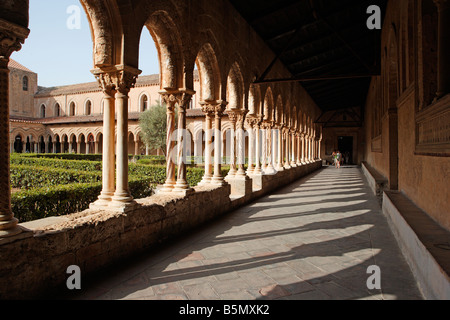 Monreale Kathedrale Kreuzgang, Monreale, Sizilien Stockfoto