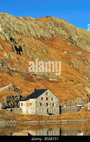 Grossen St. Bernhard-Pass, die Grenze zwischen der Schweiz und Italien Stockfoto