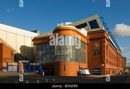 Ibrox Stadium wichtigsten stehen Edmiston Drive Glasgow die Heimat des Glasgow Rangers Football Club. Stockfoto