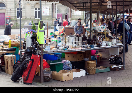 Marktstände in Doncaster, Süd-Yorkshire, England, "Great Britain" Stockfoto
