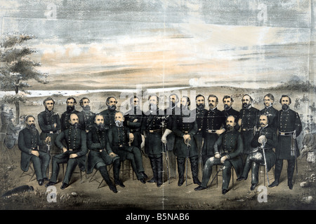 Kunst mit Generälen die Schutze der Konföderierten Staaten von Amerika in den usa Bürgerkrieg 1861 - 1865 Stockfoto