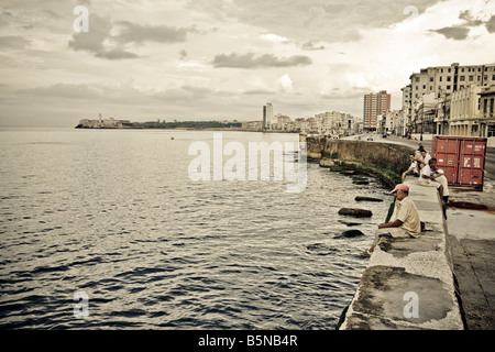 Die Strandpromenade oder Malecon in Alt-Havanna-Kuba Stockfoto