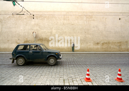 Lada Niva - russische PKW-Geländewagen. Prag Stockfoto