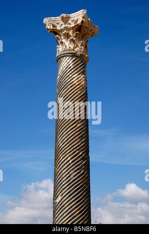 Detail einer römischen Säule in Kourion Zypern mediterran Stockfoto