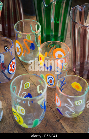 Murano Wassergläser Stockfoto