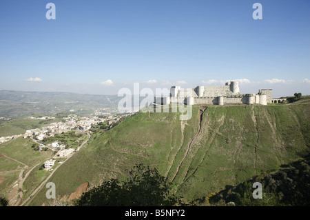 Krak des Chevaliers - Qalaat Al Hosn, Kreuzfahrerburg, Syrien, Stockfoto