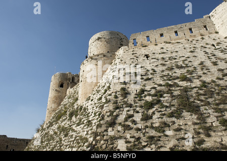 Krak des Chevaliers, qalaat Al Hosn, Crusader Castle, Syrien. Stockfoto