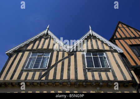Eine Weitwinkel-Ansicht eines Hauses in Lavenham in Suffolk Stockfoto