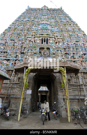 SARANGAPANI TEMPEL IN DER NÄHE VON KUMBHAKONAM TAMILNADU Stockfoto